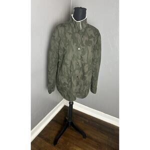 Women’s rip stop standard James Perse Camo Sherpa Lined snap up Jacket Size 1